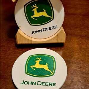 John Deere Green and Yellow Logo Coasters